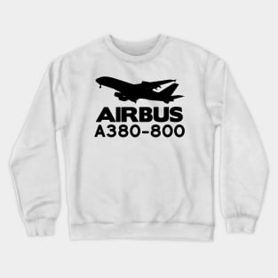 Airbus A380-800 Silhouette Print (Black) Crewneck Sweatshirt